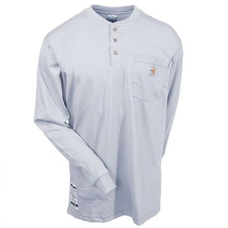 Carhartt Force Shirts: Men's Grey Force 100237 051 FR Cotton Henley Work Shirt 5 Carhartt Force Shirts: Men's Grey Force 100237 051 FR Cotton Henley Work Shirt - Image 3