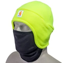 Carhartt Hats: Men's A202 BLM Lime Green High-Visibility 2-In-1 Fleece Hat 7 Carhartt Hats: Men's A202 BLM Lime Green High-Visibility 2-In-1 Fleece Hat -Work Clothes Store carhartt 100795 323 p 01