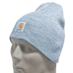 Carhartt Hats: Heather Grey A205 HGY Acrylic Beanie Winter Work Hat -Work Clothes Store carhartt a205 hgy p 01