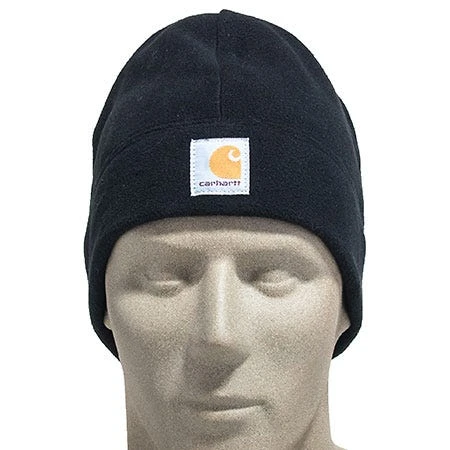 Carhartt Hats: Black Polyester Fleece Hat A207 BLK 4 Carhartt Hats: Black Polyester Fleece Hat A207 BLK - Image 2