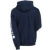 Carhartt Sweatshirts: Men's K288 472 New Navy Blue Midweight Hooded Logo Sweatshirt -Work Clothes Store carhartt k288472 b 01