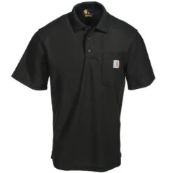 Carhartt Shirts: Men's K570 BLK Black Contractor's Work Pocket Polo Shirt -Work Clothes Store carhartt k570 blk f 01