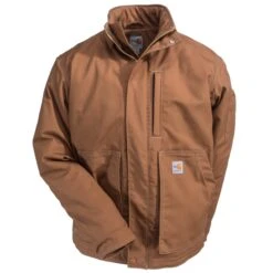 Carhartt Jackets: Men's FR Brown 102692 211 Full Swing Lanyard Access Jacket -Work Clothes Store carhartt 102692 211 1
