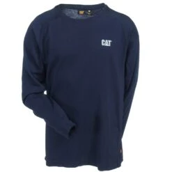 CAT Apparel Shirts: Men's 1630003 57E Navy FR Long-Sleeve Performance Crew Shirt 7 CAT Apparel Shirts: Men's 1630003 57E Navy FR Long-Sleeve Performance Crew Shirt -Work Clothes Store cat 1630003 f 01