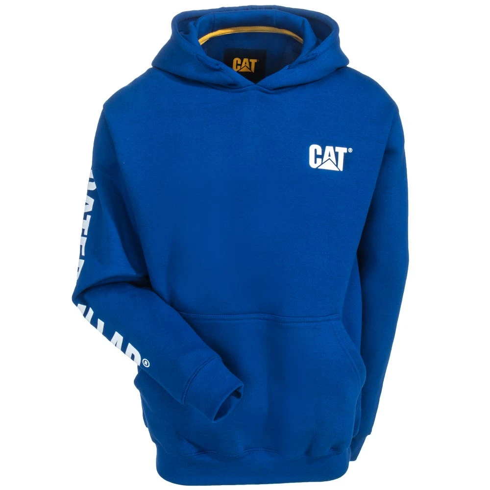 CAT Apparel Sweatshirts: Men's 1910709 95B Bright Blue Trademark Banner Hooded Sweatshirt 5 CAT Apparel Sweatshirts: Men's 1910709 95B Bright Blue Trademark Banner Hooded Sweatshirt - Image 3