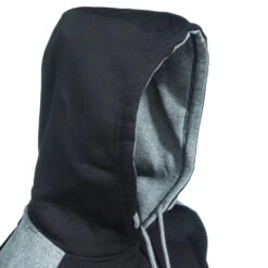 CAT Apparel Sweatshirts: Men's 1910802 016 Black Logo Panel Hooded Sweatshirt -Work Clothes Store cat 1910802 016 h 01