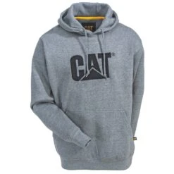 CAT Apparel Sweatshirts: Men's W10646 004 Dark Heather Grey Trademark Hooded Sweatshirt 9 CAT Apparel Sweatshirts: Men's W10646 004 Dark Heather Grey Trademark Hooded Sweatshirt -Work Clothes Store cat w10646 dhtr f 01