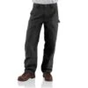Carhartt Pants: Men's B136 BLK Black Washed Duck Double-Front Utility Work Pant -Work Clothes Store detail b136 blk p 1