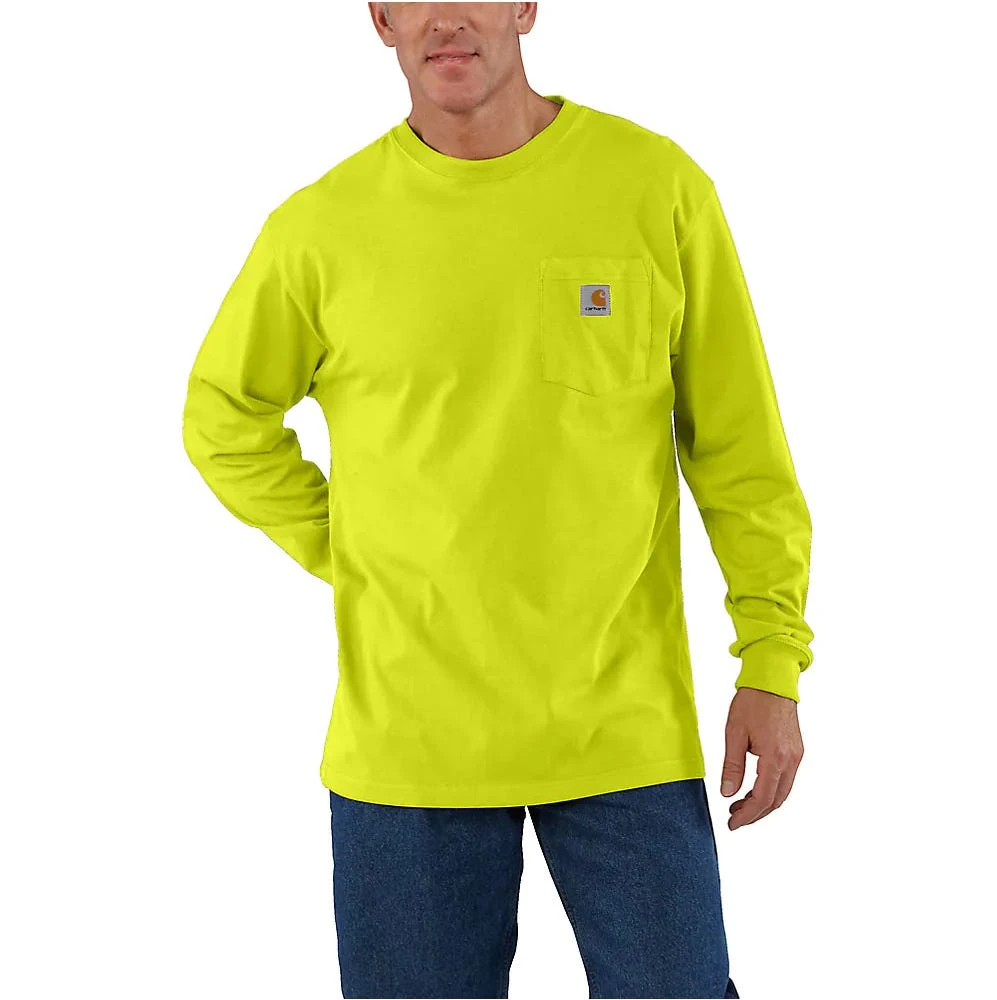 Carhartt Shirts: Men's K126 BLM Brite Lime Cotton Long Sleeve Work Shirt 3 Carhartt Shirts: Men's K126 BLM Brite Lime Cotton Long Sleeve Work Shirt