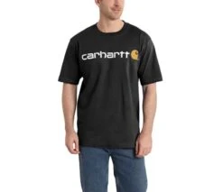 Carhartt Shirts: Men's K195 BLK Black Cotton Jersey Logo Tee Shirt -Work Clothes Store download 15 1 1