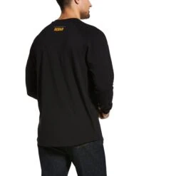 Ariat Rebar Shirt: Men's 10032848 Black Cotton Strong Block T-Shirt