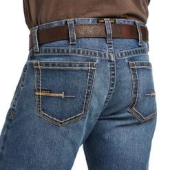 Ariat Rebar Jeans: Men's 10041081 Rico M7 DuraStretch Edge Stackable Straight Leg Jean -Work Clothes Store f22 mns work 10041081 detail02