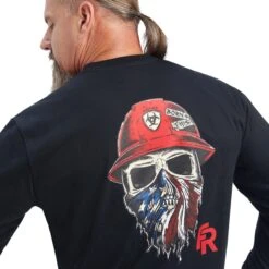 Ariat FR Shirts: Men's 10041479 Black Born For This T-Shirt -Work Clothes Store f22 mns work 10041479 detail02