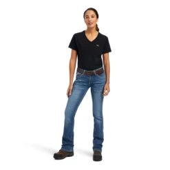 Ariat Rebar Jeans: Women's 10041067 Malibu Riveter Boot Cut Jean -Work Clothes Store f22 wms work 10041067 full