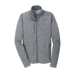 Port Authority Jacket: Men's F231 GRY Grey Digi Stripe Fleece Jacket 16 Port Authority Jacket: Men's F231 GRY Grey Digi Stripe Fleece Jacket -Work Clothes Store f231 grey flat front