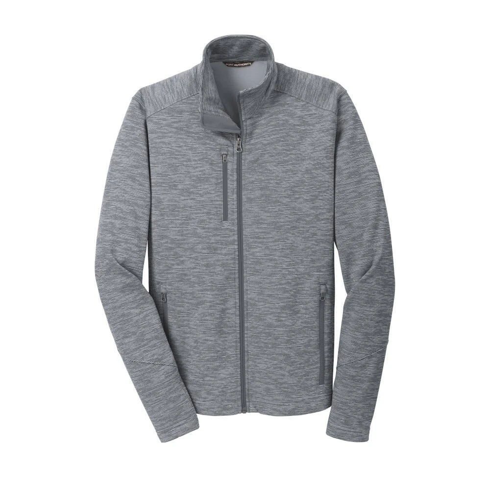 Port Authority Jacket: Men's F231 GRY Grey Digi Stripe Fleece Jacket 9 Port Authority Jacket: Men's F231 GRY Grey Digi Stripe Fleece Jacket - Image 7
