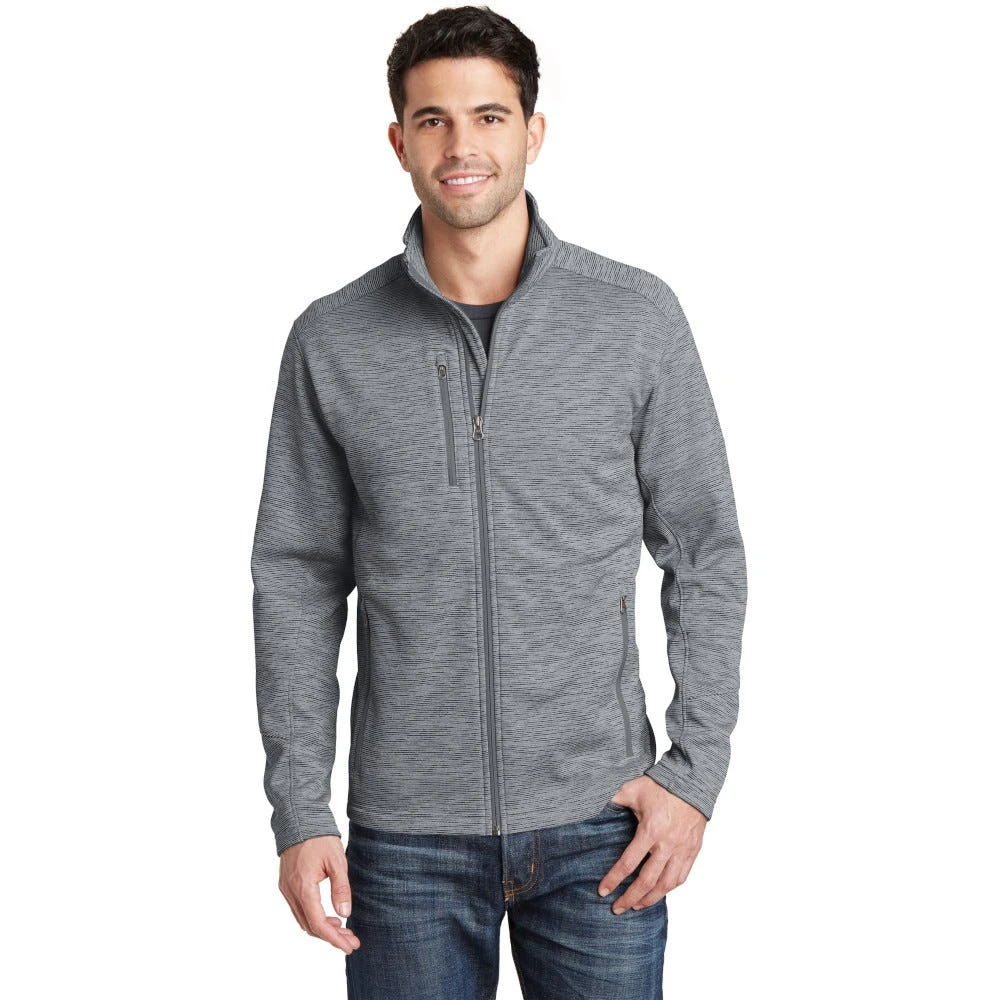 Port Authority Jacket: Men's F231 GRY Grey Digi Stripe Fleece Jacket 5 Port Authority Jacket: Men's F231 GRY Grey Digi Stripe Fleece Jacket - Image 3
