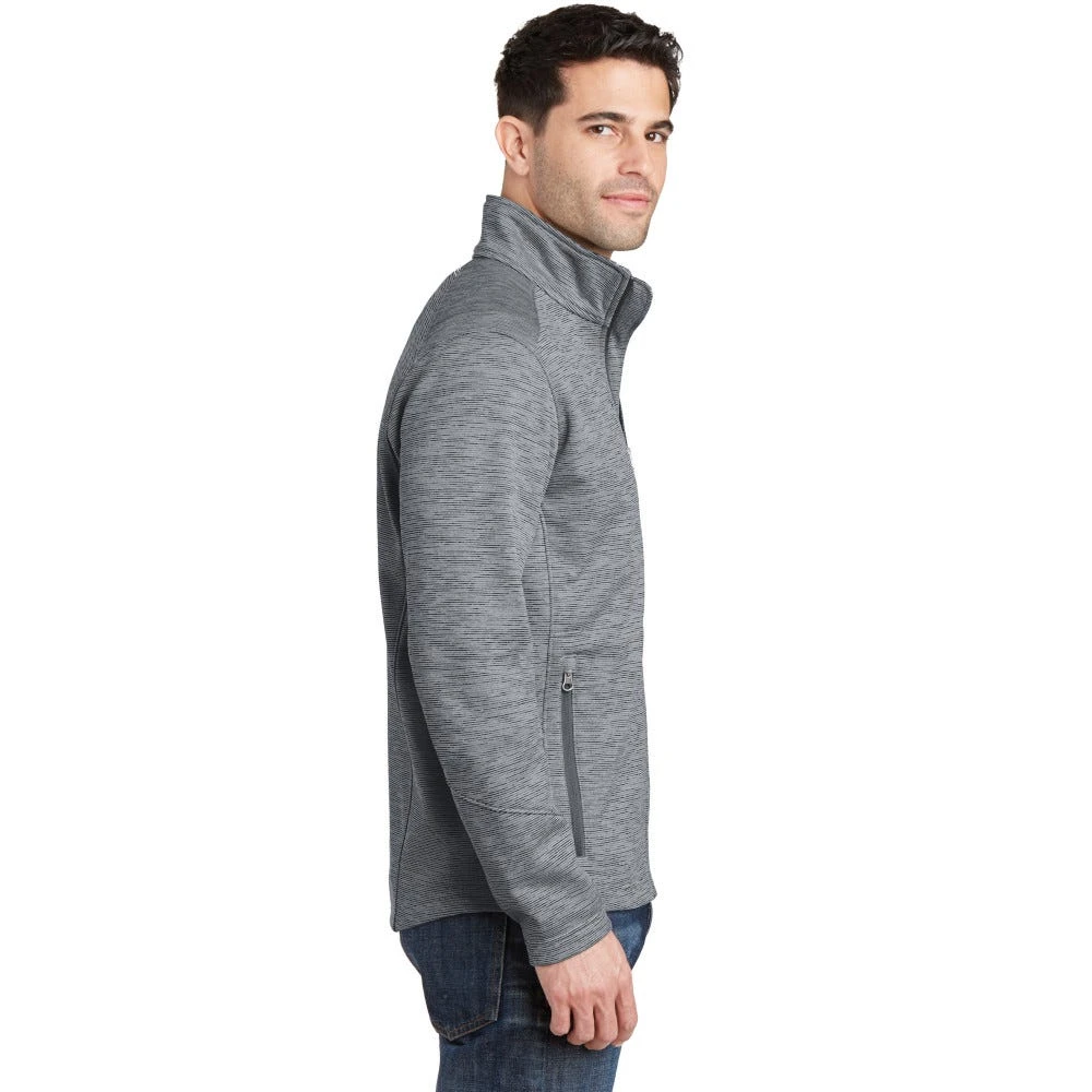 Port Authority Jacket: Men's F231 GRY Grey Digi Stripe Fleece Jacket 6 Port Authority Jacket: Men's F231 GRY Grey Digi Stripe Fleece Jacket - Image 4