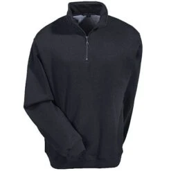 Sport-Tek Sweatshirts: Men's ST253 BK Black Colorfast Quarter Zip Sweatshirt -Work Clothes Store f253black sporttekf 01 1