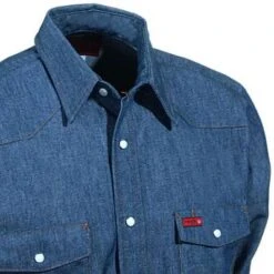 Wrangler Shirts: Men's FR12127 Denim Flame Resistant Shirt