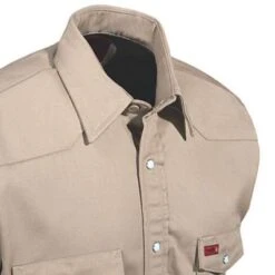 Wrangler Shirts: Men's Khaki FR12140 Flame Resistant Shirt -Work Clothes Store fr70140 wranglercd 01 1