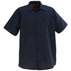 Red Kap Shirts: Men's SP24 NV Navy Industrial Short-Sleeve Work Shirt -Work Clothes Store image 49707