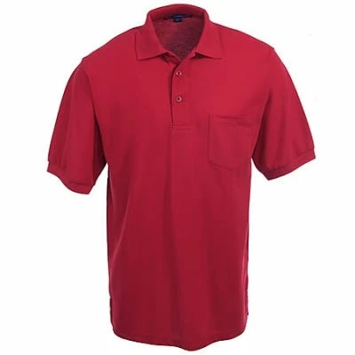 Port Authority Shirts: Men's K500P Red Silk Touch Pique Knit Polo Pocket Shirt 3 Port Authority Shirts: Men's K500P Red Silk Touch Pique Knit Polo Pocket Shirt