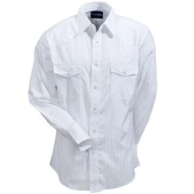 Wrangler Shirts: Men's White 75221 WH Sport Western Snap Long Sleeve Shirt 5 Wrangler Shirts: Men's White 75221 WH Sport Western Snap Long Sleeve Shirt - Image 3