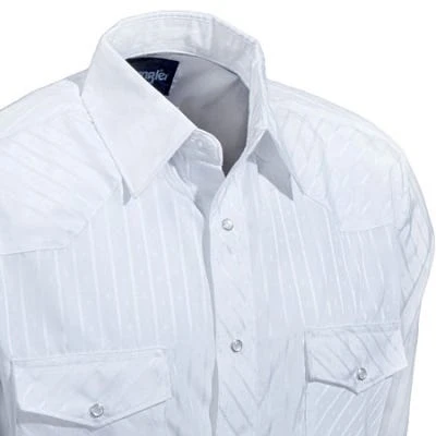 Wrangler Shirts: Men's White 75221 WH Sport Western Snap Long Sleeve Shirt 4 Wrangler Shirts: Men's White 75221 WH Sport Western Snap Long Sleeve Shirt - Image 2
