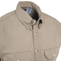 Bulwark Shirts: Men's SLU2 KH Flame-Resistant Khaki Dress Uniform Shirt -Work Clothes Store image 52411