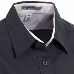 Port Authority L508 BLK Women's Black Short Sleeve Button Shirt -Work Clothes Store image 54316