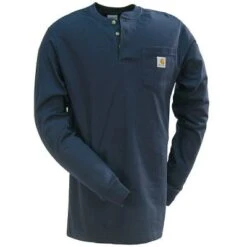 Carhartt Shirts: Men's Navy K128 NVY Long Sleeve Workwear Henley Shirt 5 Carhartt Shirts: Men's Navy K128 NVY Long Sleeve Workwear Henley Shirt -Work Clothes Store image 59357