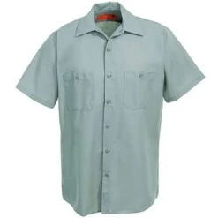 Red Kap Shirts: Men's Green SP24 LG Short-Sleeve Lightweight Work Shirt -Work Clothes Store image 65418 1