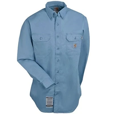 Carhartt Shirts: Men's FR Blue FRS160 MBL Twill Work Shirt 3 Carhartt Shirts: Men's FR Blue FRS160 MBL Twill Work Shirt