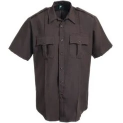 Horace Small Shirts: Mens Brown Soil-Release Short Sleeve Shirt HS1245 -Work Clothes Store image 69370 1 1