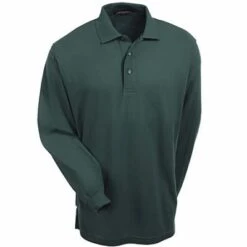 Port Authority Shirts: K500LS DGR Men's Dark Green Poly Blend Polo Shirt