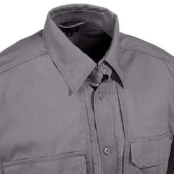 5.11 Tactical Shirts: Grey Short Sleeve Cotton Work Shirt 71152 029