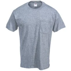 Jerzees Shirts: Men's 29MP OXF Heavyweight Dri-Power Oxford Grey Pocket T-Shirt -Work Clothes Store jerzees 29mp oxf f 01