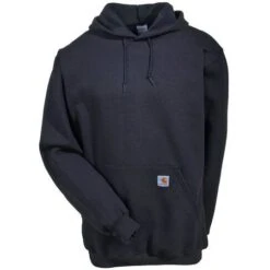 Carhartt Sweatshirts: Men's Black K121 BLK Hooded Pullover Sweatshirt -Work Clothes Store k121blk carharttf 01