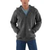 Carhartt Sweatshirts: Men's K122 026 Carbon Heather Midweight Hooded Front Zip Sweatshirt -Work Clothes Store k122026