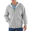 Carhartt Sweatshirts: Men's K122 HGY Heather Grey Midweight Hooded Front Zip Sweatshirt -Work Clothes Store k122hgy