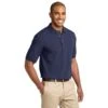 Port Authority Shirts: Men's Cotton Pique Knit Polo Shirt K420 NVY -Work Clothes Store k420 navy model 3q 072014
