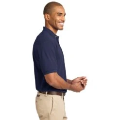 Port Authority Shirts: Men's Cotton Pique Knit Polo Shirt K420 NVY 11 Port Authority Shirts: Men's Cotton Pique Knit Polo Shirt K420 NVY -Work Clothes Store k420 navy model side 072014