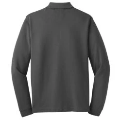 Port Authority Shirts: Men's Rapid Dry Charcoal K455LS CHR Long Sleeve Polo -Work Clothes Store k455ls charcoal flat back 2010