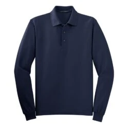 Port Authority Shirts: Men's Silk Touch Navy Polo Shirt K500LS NVY 12 Port Authority Shirts: Men's Silk Touch Navy Polo Shirt K500LS NVY -Work Clothes Store k500ls navy flat front 2009