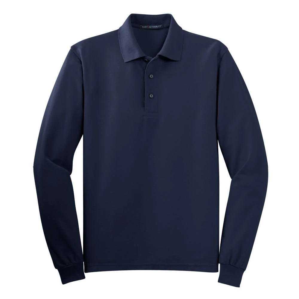 Port Authority Shirts: Men's Silk Touch Navy Polo Shirt K500LS NVY 7 Port Authority Shirts: Men's Silk Touch Navy Polo Shirt K500LS NVY - Image 5