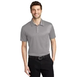 Port Authority Shirt: Men's K540 GRY Gusty Grey Silk Touch Performance Polo 10 Port Authority Shirt: Men's K540 GRY Gusty Grey Silk Touch Performance Polo -Work Clothes Store k540 gustygrey model front