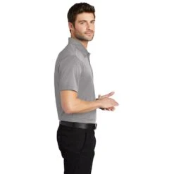 Port Authority Shirt: Men's K540 GRY Gusty Grey Silk Touch Performance Polo 11 Port Authority Shirt: Men's K540 GRY Gusty Grey Silk Touch Performance Polo -Work Clothes Store k540 gustygrey model side