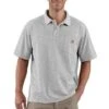 Carhartt Shirts: Men's K570 HGY Heather Grey Pocket Short Sleeve Polo 1 Carhartt Shirts: Men's K570 HGY Heather Grey Pocket Short Sleeve Polo -Work Clothes Store k570 hgy