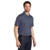 Port Authority Shirts: Men's K576 TNH True Navy Blue Heather Trace Polo Shirt -Work Clothes Store k576 truenavyheather model 3q